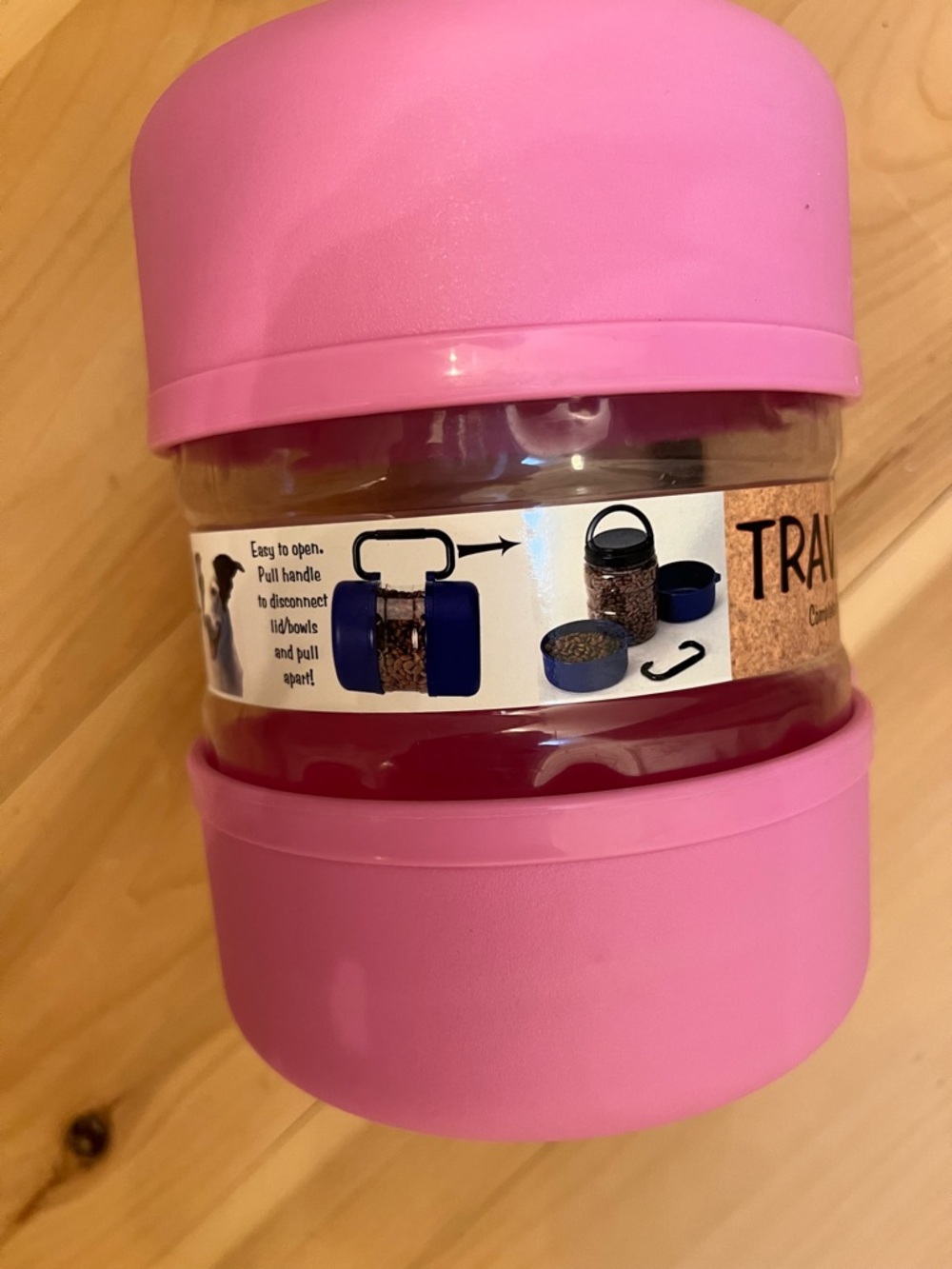 Pink Portable Dog 🐕 or Cat 🐈 Travel Bowl and Food Container